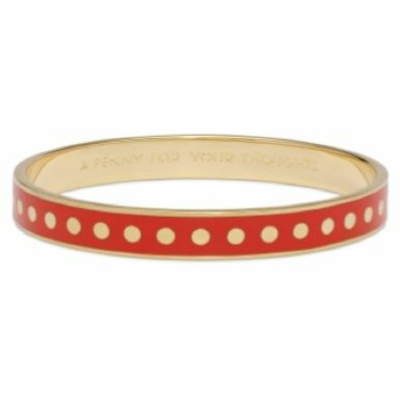 Kate Spade Idiom Red Enameled Gold Bangle Bracelet